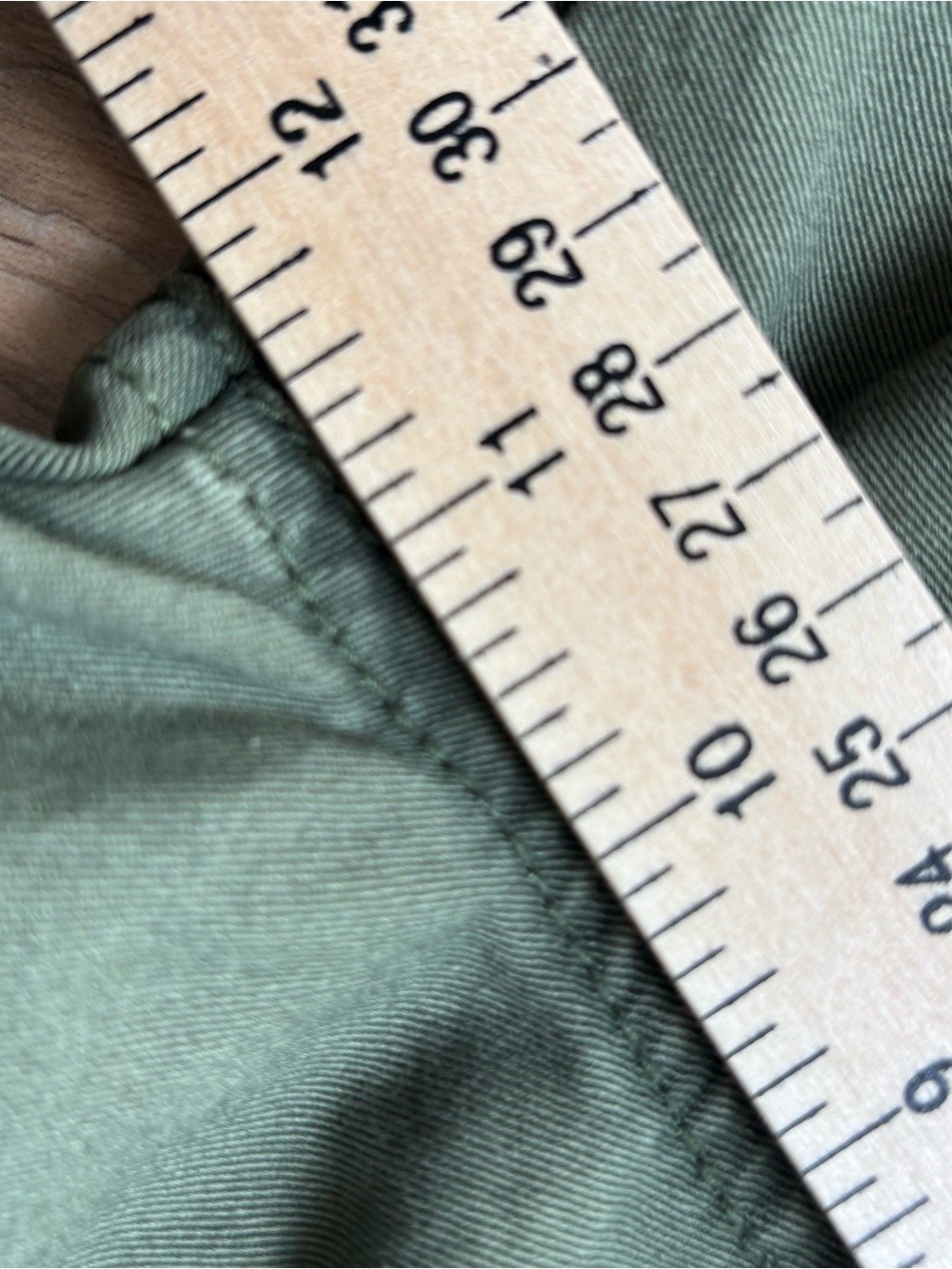 BDG Desert Curved Skate Pants Cargo Olive with Cream & Blue Patch Pockets - Picture 9 of 14